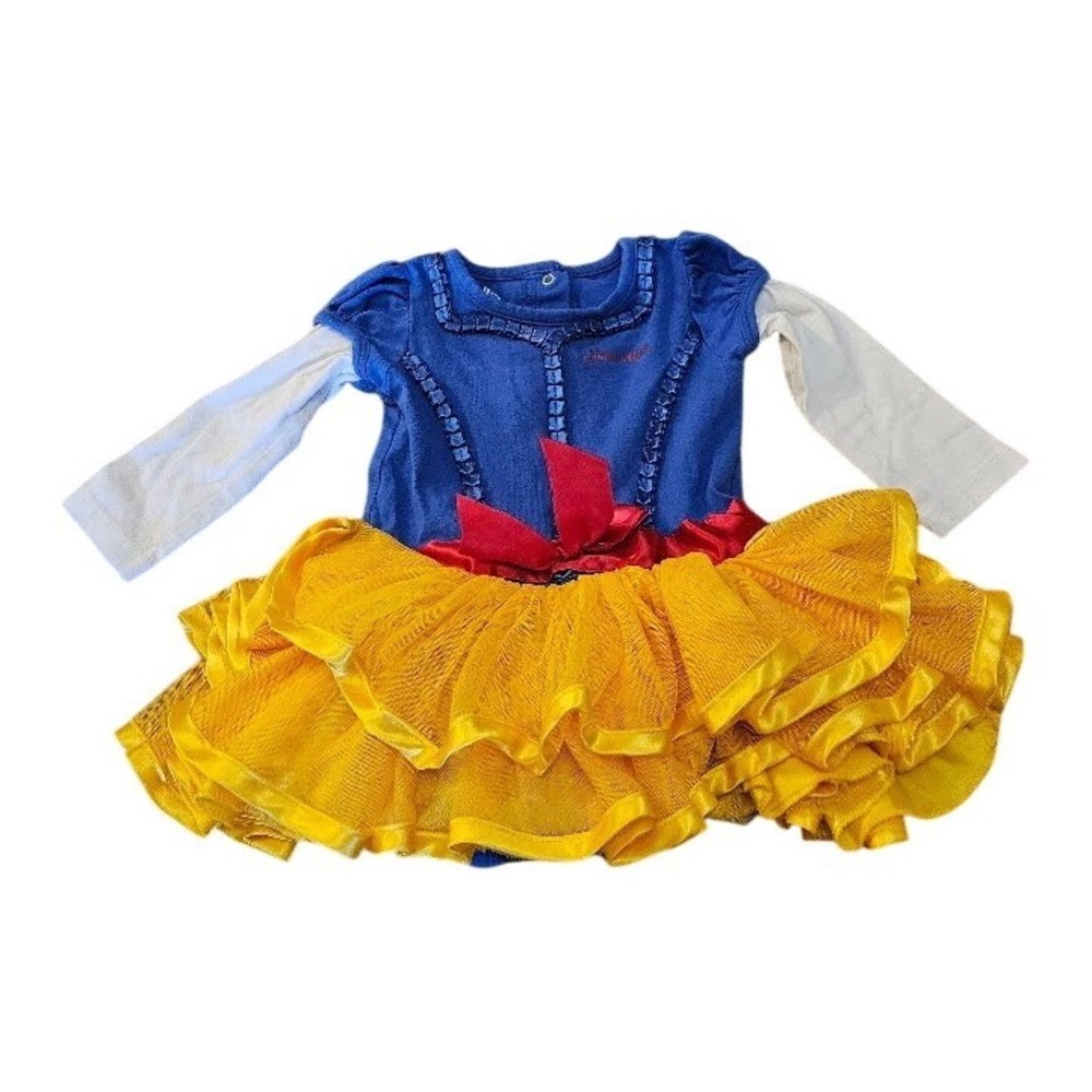Disney Baby Snow White Costume Bodysuit Tutu Dress Blue Yellow 12M